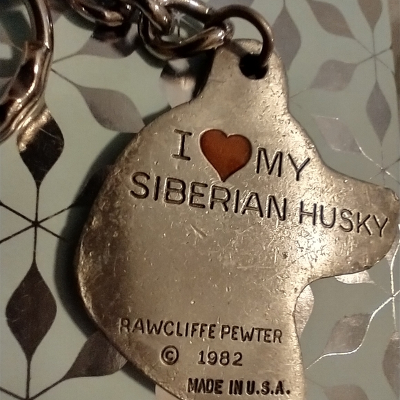 Key Ring 🌅Pewter Husky Key Ring Charm - Picture 2 of 6